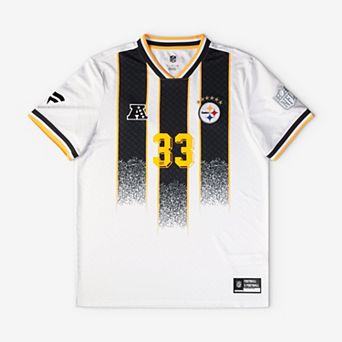 Youth Fanatics White Pittsburgh Steelers Football x Football V-Neck Fan Top