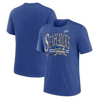 Men's Nike Heather Royal Seattle Seahawks Rewind Tri-Blend T-Shirt