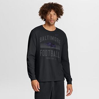 Men's Nike Black Baltimore Ravens Always Prepared Essential Cotton Long Sleeve T-Shirt