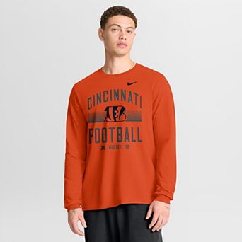 Men's Nike Orange Cincinnati Bengals Always Prepared Essential Cotton Long Sleeve T-Shirt