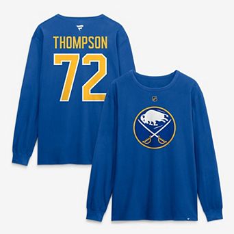 Men's Fanatics Tage Thompson Royal Buffalo Sabres Authentic Stack Name & Number Long Sleeve T-Shirt