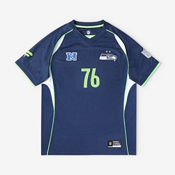 Youth Fanatics College Navy Seattle Seahawks Football x Football V-Neck Fan Top