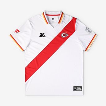 Youth Fanatics White Kansas City Chiefs Football x Football Collared Fan Top