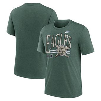 Men's Nike Heather Green Philadelphia Eagles Rewind Tri-Blend T-Shirt