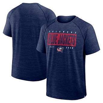 Men's Fanatics Heather Navy Columbus Blue Jackets Breakaway Clutch Raglan T-Shirt