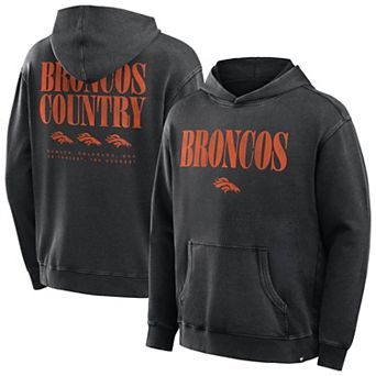 Men's Fanatics Black Denver Broncos Big & Tall Relaxed Intense Rivalry Washed Hoodie