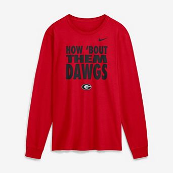 Men's Nike Red Georgia Bulldogs 2026 Sideline Slogan Dri-FIT Long Sleeve T-Shirt