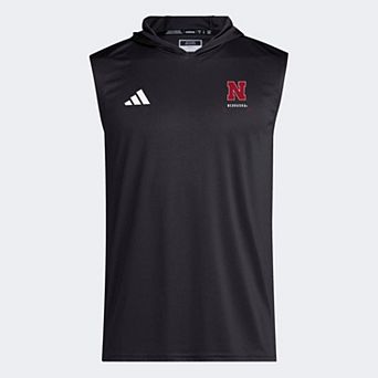 Men's adidas Black Nebraska Huskers D4T Sleeveless Hoodie