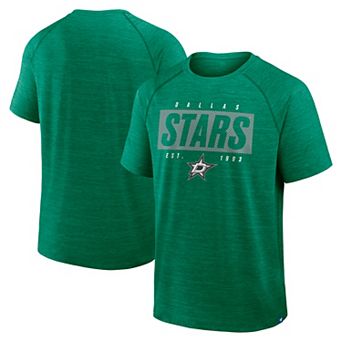 Men's Fanatics Heather Kelly Green Dallas Stars Breakaway Clutch Raglan T-Shirt