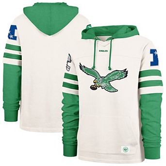 Men's '47 Cream Philadelphia Eagles Split Zone Cornerback Duo Lacer Hoodie