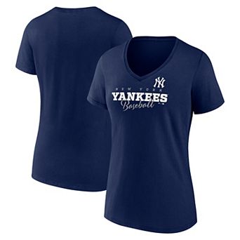 Women's Fanatics Navy New York Yankees Back in Business V-Neck T-Shirt