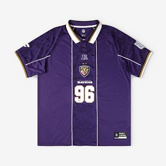 Youth Fanatics Purple Baltimore Ravens Football x Football Collared Fan Top