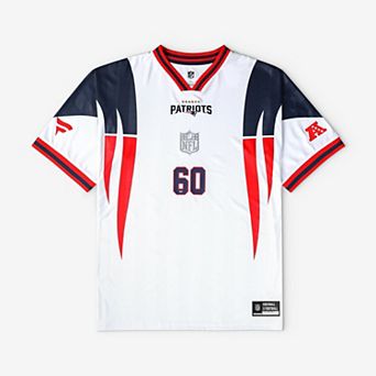 Youth Fanatics White New England Patriots Football x Football V-Neck Fan Top