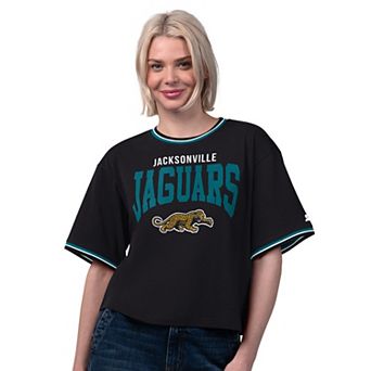 Women's Starter Black Jacksonville Jaguars Vintage Ace Cropped T-Shirt