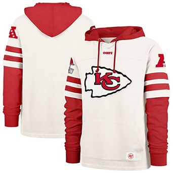 Men's '47 Cream Kansas City Chiefs Split Zone Cornerback Duo Lacer Hoodie
