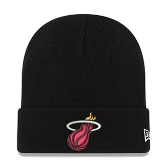 Men's New Era Black Miami Heat Cuffed Knit Hat