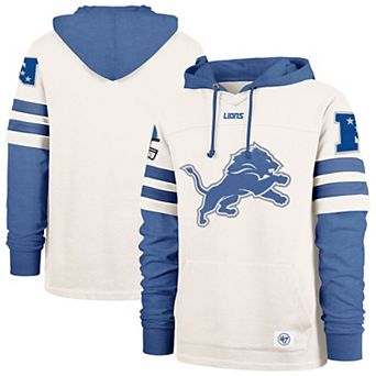 Men's '47 Cream Detroit Lions Split Zone Cornerback Duo Lacer Hoodie