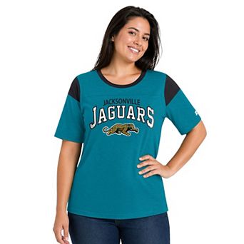 Women's Starter Teal Jacksonville Jaguars Plus Size Linebacker T-Shirt