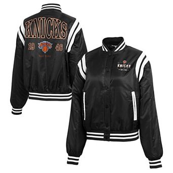 Women's WEAR by Erin Andrews Black New York Knicks Full-Zip Bomber Jacket