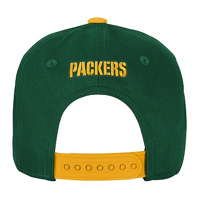 Preschool Outerstuff Green/Gold Green Bay Packers Wordmark Snapback