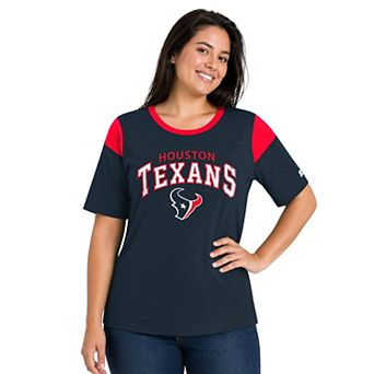 Women's Starter Navy Houston Texans Plus Size Linebacker T-Shirt