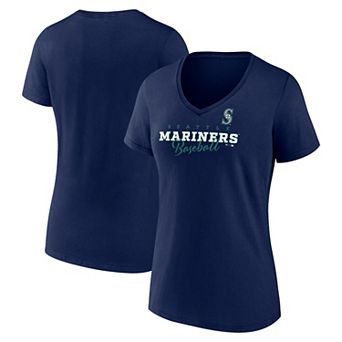 Women's Fanatics Navy Seattle Mariners Back in Business V-Neck T-Shirt