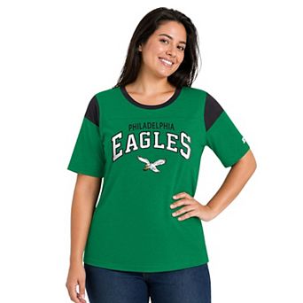 Women's Starter Green Philadelphia Eagles Plus Size Linebacker T-Shirt