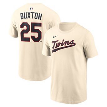 Men's Nike Byron Buxton Cream Minnesota Twins 2026 Field of Dreams Name & Number T-Shirt