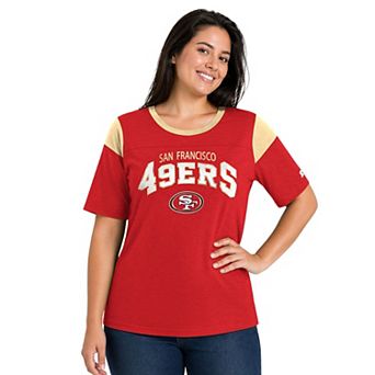 Women's Starter Scarlet San Francisco 49ers Plus Size Linebacker Slub T-Shirt