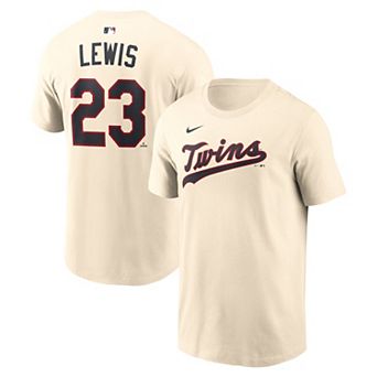 Men's Nike Royce Lewis Cream Minnesota Twins 2026 Field of Dreams Name & Number T-Shirt