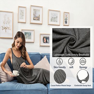 Women's Sleeveless Long Nightgown Soft Slip Lounge Dress