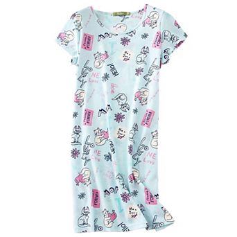 Women Nightgown Short Sleeve Casual Print Sleepdress