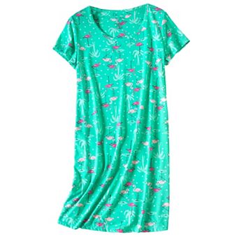 Women Nightgown Short Sleeve Casual Print Sleepdress