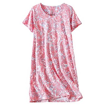 Women Nightgown Short Sleeve Casual Print Sleepdress