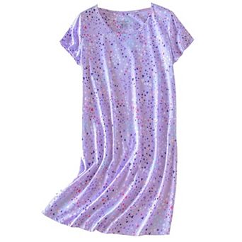 Women Nightgown Short Sleeve Casual Print Sleepdress