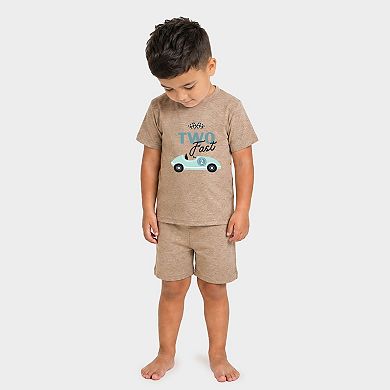 Two Fast Racecar - Toddler Crew Shorts Set
