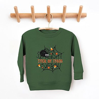 Trick or Treat Spiderweb Glitter - Toddler Graphic Sweatshirt