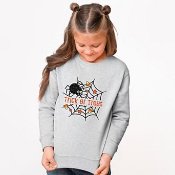 Trick or Treat Spiderweb Glitter - Youth Graphic Sweatshirt