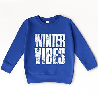 Winter Vibes Block Distressed - Toddler Graphic Sweatshirt