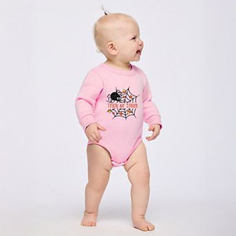 Trick or Treat Spiderweb Glitter - Infant Fleece BodySuit