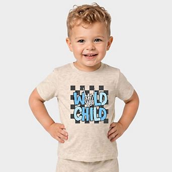 Wild Child Retro - Toddler Crew Shorts Set