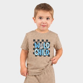 Wild Child Retro - Toddler Crew Shorts Set