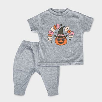 Wicked Cute Pumpkin - Infant Jogger Pant Crew Set