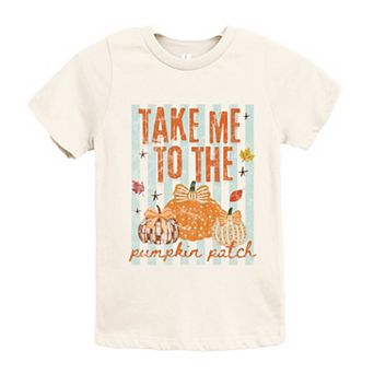 Take Me to the Pumpkin Patch Stripes - Youth Short Sleeve Graphic T-Shirt