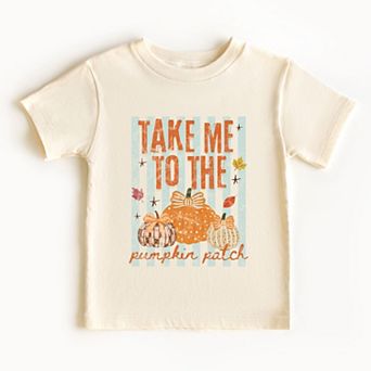 Take Me to the Pumpkin Patch Stripes - Toddler Short Sleeve Graphic T-Shirt