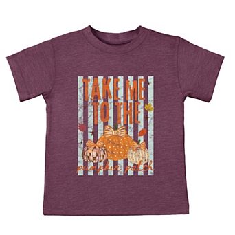 Take Me to the Pumpkin Patch Stripes - Toddler Short Sleeve Graphic T-Shirt