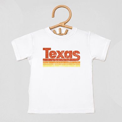 Texas Retro Stripes - Toddler Short Sleeve Graphic T-Shirt