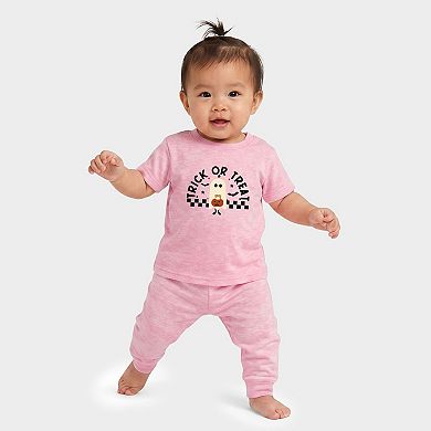 Trick Or Treat Ghost - Infant Jogger Pant Crew Set