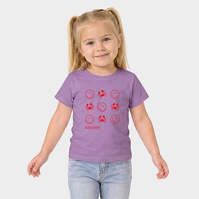 SmileyWorld Crabby Grid - Toddler Short Sleeve Graphic T-Shirt