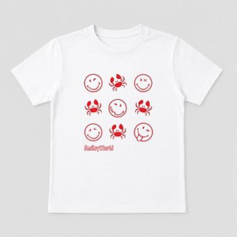 SmileyWorld Crabby Grid - Toddler Short Sleeve Graphic T-Shirt